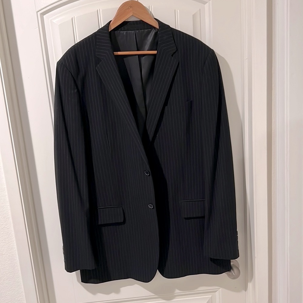 Vintage Butler And webb Mens Blue Striped Jacket Blazer